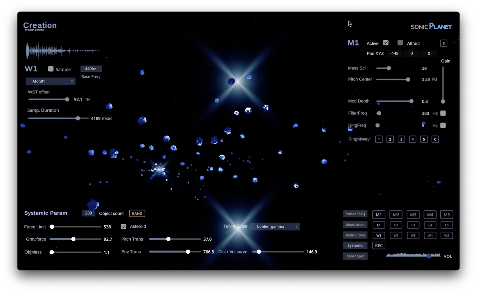 Creation 3D simulation scene