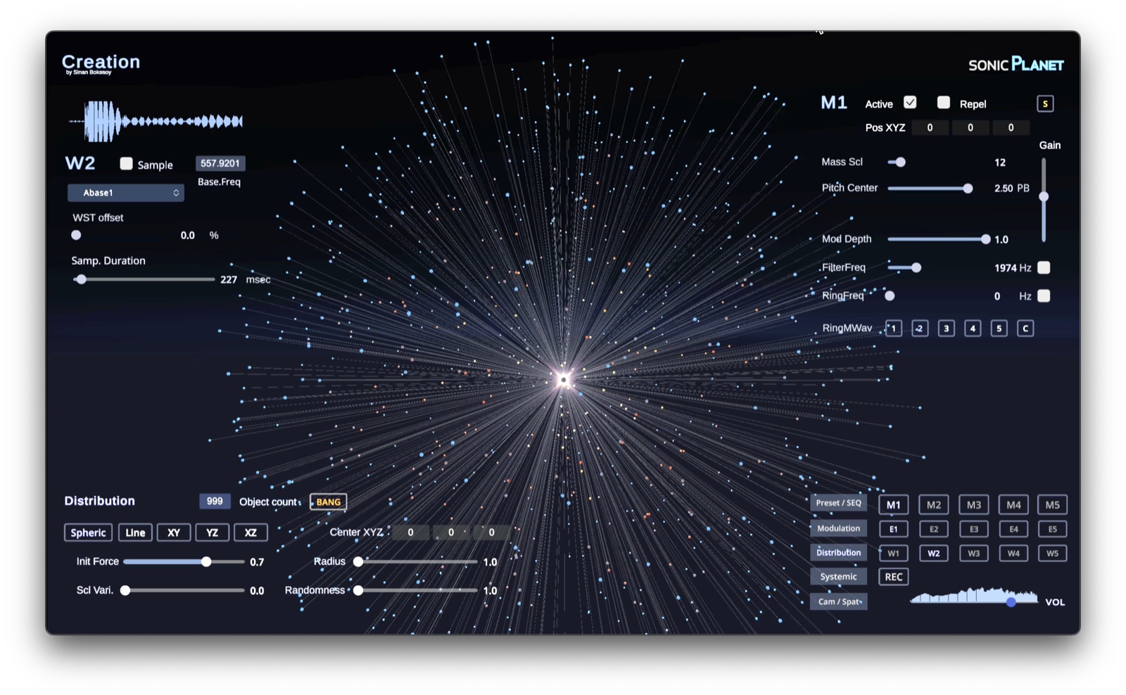 Creation gravitational interaction