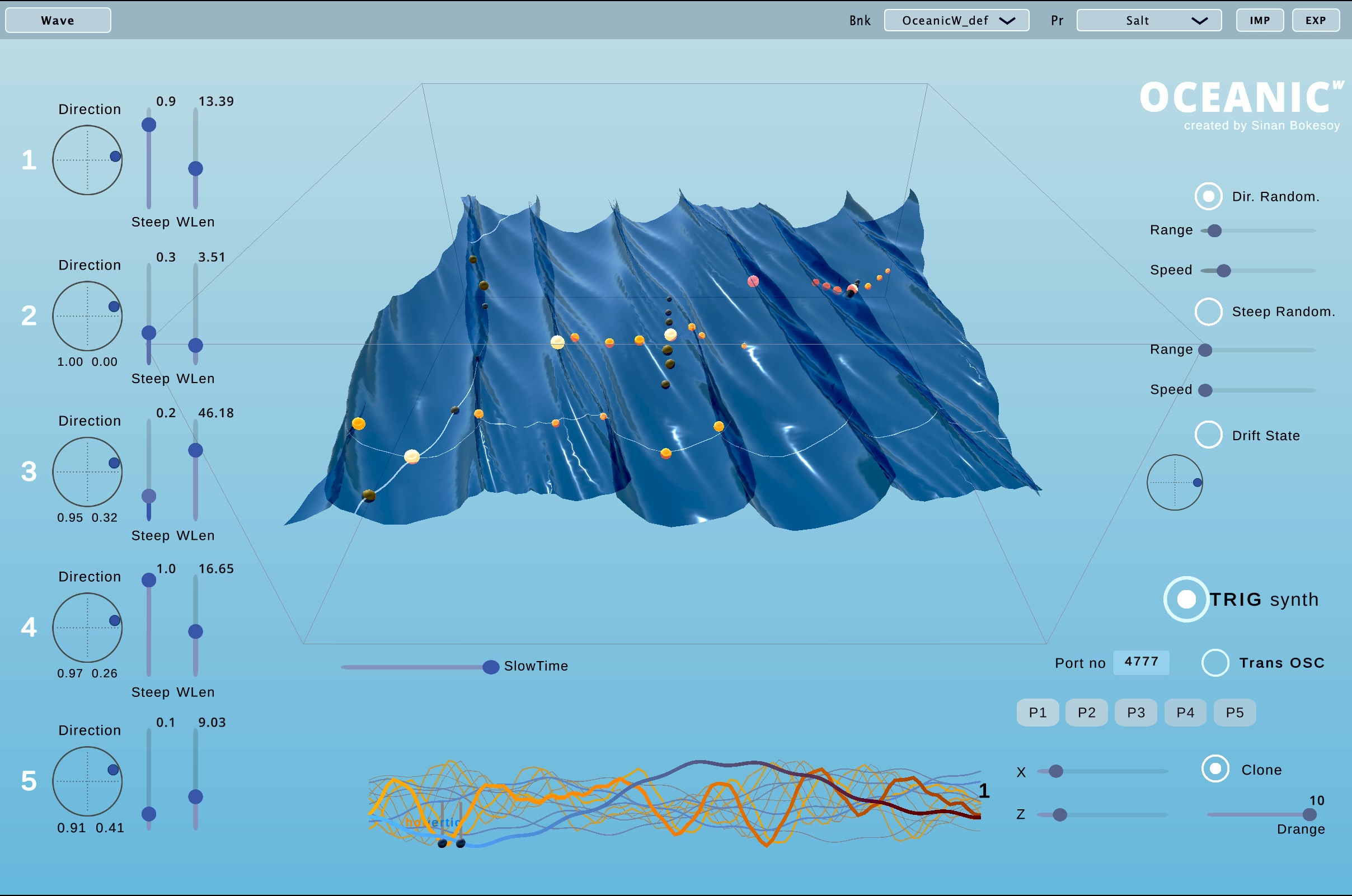Oceanic WaveBot interface