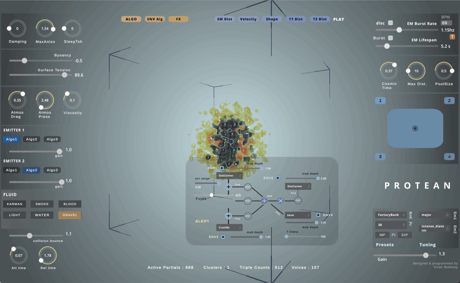 Protean particle simulation