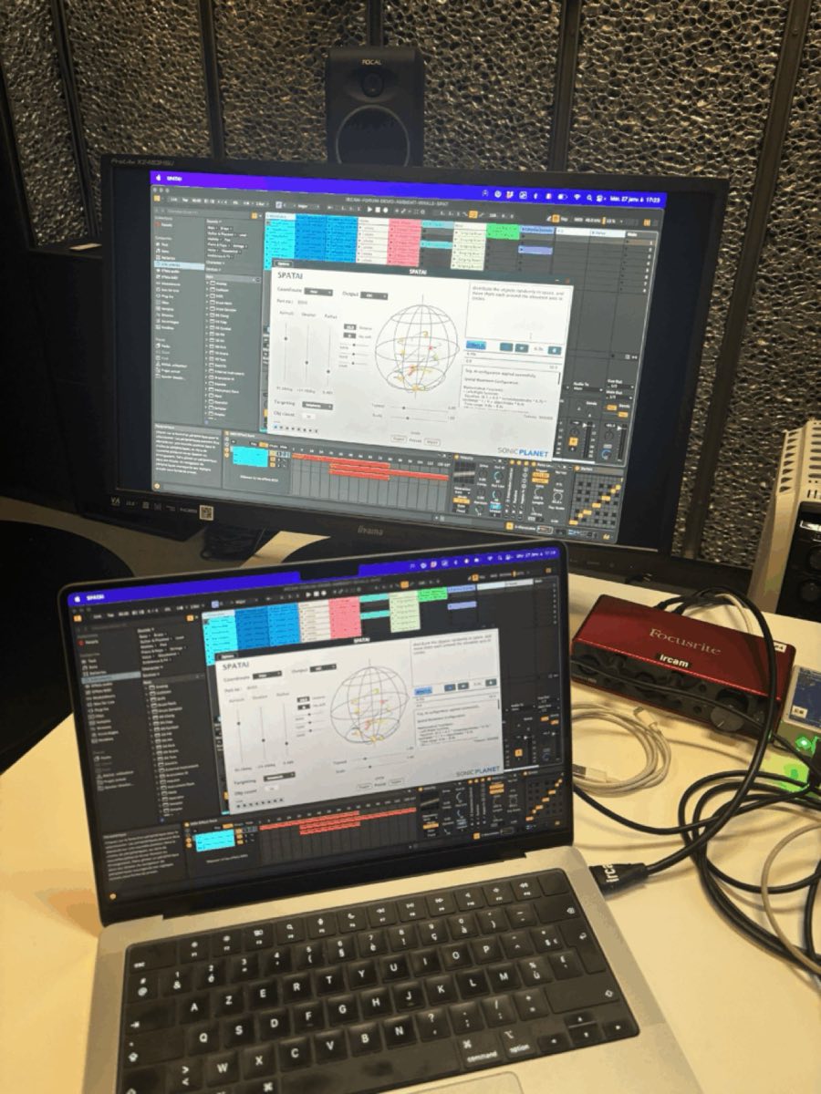 SPATAI with IRCAM Panoramix — studio setup close-up
