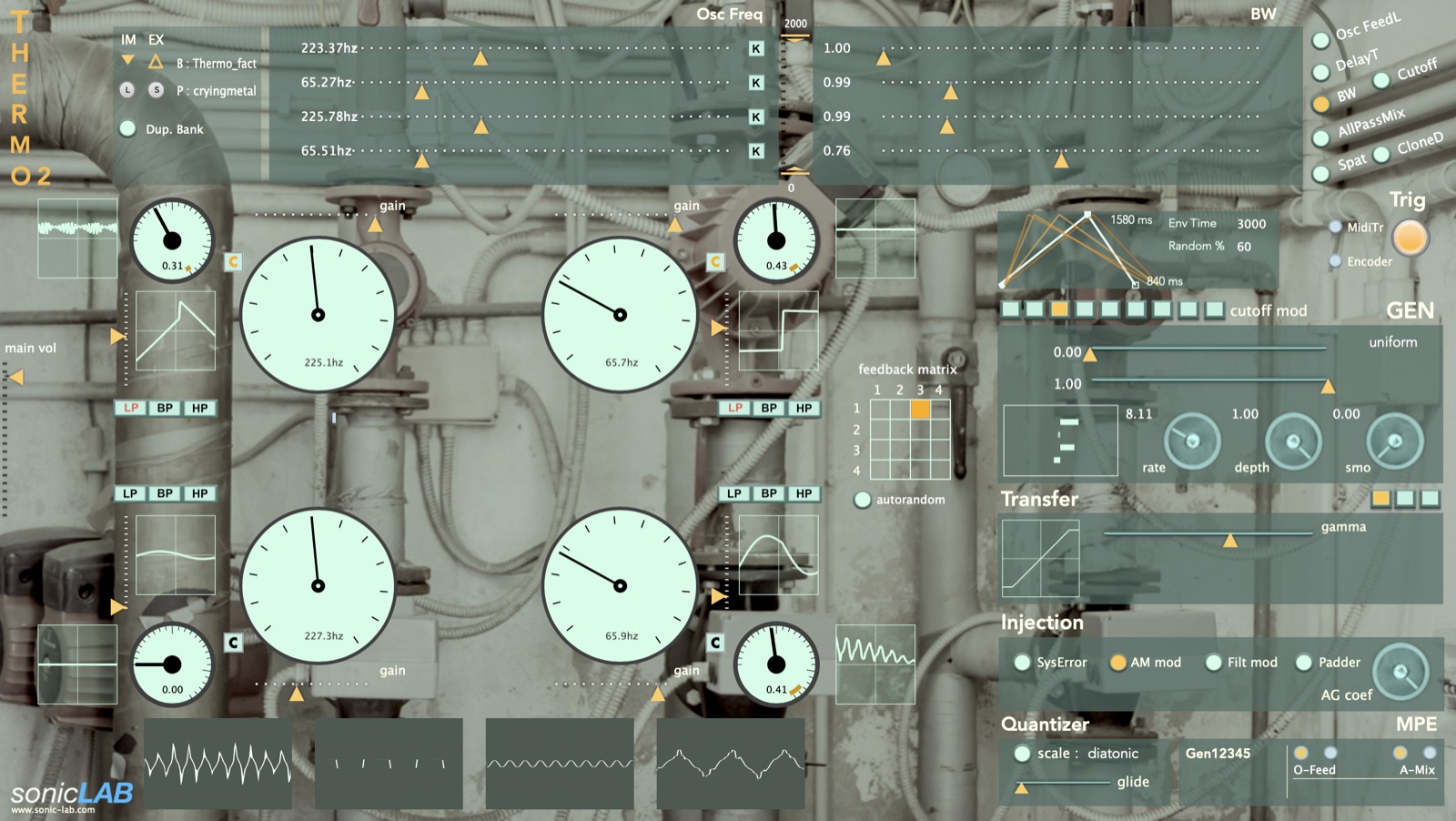 Thermo2 synthesizer interface